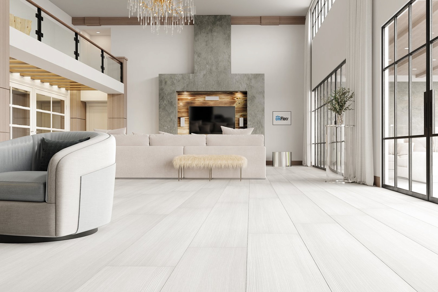 Виниловый SPC ламинат CM Floor ScandiWood LVT 24 Дуб Белесый